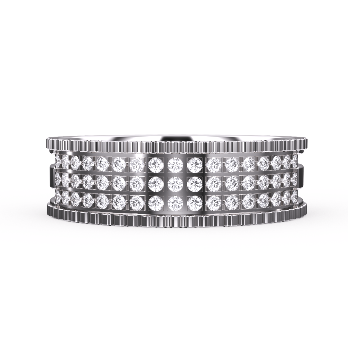 Round Full Eternity Men's Wedding Band